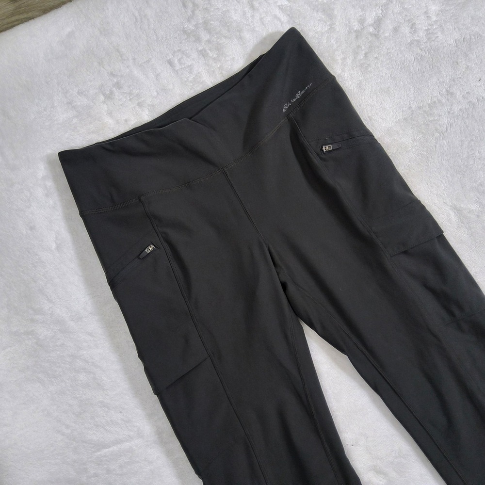 Eddie Bauer Motion Cargo Pants Leggings Womens Medium Grey Stretch Hiking Active
